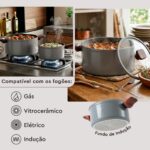 Conjunto de Panelas Brinox Ceramic Life Nox 5 Peças Cinza: antiaderente cerâmico, mais praticidade, saúde e sofisticação na cozinha. - Imagem 3