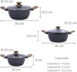 Jogo Panelas Caçarolas Indução 3 Peças: antiaderente cerâmica, fundo de indução e alta durabilidade para sua cozinha. - Imagem 4