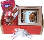 Cesta Presente Capivara com Caneca e Chocolates: kit fofo, pronto para presentear e encantar em qualquer ocasião. - Imagem 4