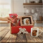 Cesta Presente Capivara com Caneca e Chocolates: kit fofo, pronto para presentear e encantar em qualquer ocasião. - Imagem 5