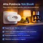 Tomada Inteligente Wi-Fi com monitor de consumo, compatível com Alexa e Google Home para automação residencial eficiente. - Imagem 3