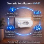 Tomada Inteligente Wi-Fi com monitor de consumo, compatível com Alexa e Google Home para automação residencial eficiente. - Imagem 4