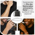 Bracelete masculino em aço inox ajustável 17,5 a 22 cm, brilhante, antialérgico e premium para presente elegante. - Imagem 6