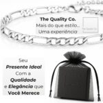 Bracelete masculino em aço inox ajustável 17,5 a 22 cm, brilhante, antialérgico e premium para presente elegante. - Imagem 9
