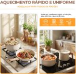 Jogo de Panelas Cerâmica Antiaderente 15 Peças: fundo triplo, compatível com indução, gás e elétrico. - Imagem 5
