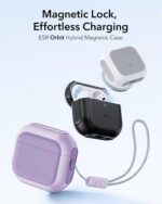 Estojo ESR para AirPods 4 roxo: proteção contra quedas, compatível com MagSafe e com cordão para uso prático. - Imagem 3