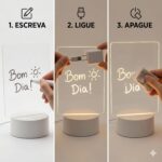 Luminária 3D LED com tela acrílica para recados: decoração criativa, USB, caneta mágica e presente perfeito. - Imagem 5