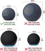 Suporte de Mesa Gato Ursinho para Alexa Echo Dot Max: encaixe firme, botões livres e visual decorativo charmoso. - Imagem 3