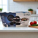 Jogo de Panelas Greek Stone 6 Peças: revestimento cerâmico antiaderente, fácil de limpar e ideal para cozinhar com praticidade e estilo. - Imagem 3