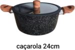 Jogo de Panelas Greek Stone 6 Peças: revestimento cerâmico antiaderente, fácil de limpar e ideal para cozinhar com praticidade e estilo. - Imagem 5