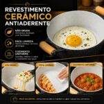 Jogo 5 Panelas Cerâmica Antiaderente: durabilidade, limpeza fácil e acabamento premium para sua cozinha. - Imagem 4
