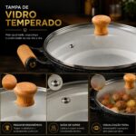 Jogo 5 Panelas Cerâmica Antiaderente: durabilidade, limpeza fácil e acabamento premium para sua cozinha. - Imagem 5