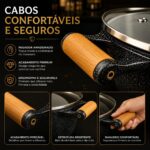 Jogo 5 Panelas Cerâmica Antiaderente: durabilidade, limpeza fácil e acabamento premium para sua cozinha. - Imagem 6