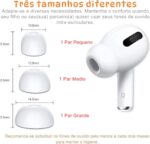 Pontas Borrachinha para AirPods Pro 2 com telinha, conforto, proteção e encaixe firme em 3 tamanhos. - Imagem 3