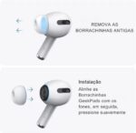 Pontas Borrachinha para AirPods Pro 2 com telinha, conforto, proteção e encaixe firme em 3 tamanhos. - Imagem 5