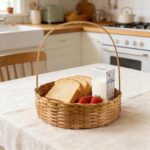 Cesta Redonda de Bambu 15cm: prática, elegante e versátil para fraldas, café da manhã e organização diária. - Imagem 5