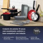Jogo de Panelas Black+Decker 10 Peças Ceramic Line com revestimento cerâmico antiaderente e compatível com indução. - Imagem 6