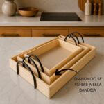 Cesta Bandeja Madeira Pinus 24x33 cm com Alça: ideal para café da manhã, presentes e decoração rústica artesanal. - Imagem 7