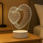 Luminária Corações 3D: presente criativo com luz suave e 16 cores para decorar quarto e emocionar quem você ama. - Imagem 9