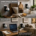 Suporte de Tomada Sculpy para Alexa Echo Dot 5ª Geração: organiza, economiza espaço e preserva o som. - Imagem 3