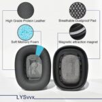 Almofadas para AirPods Max em couro proteico e espuma viscoelástica: conforto, fixação magnética e isolamento de ruído. - Imagem 3