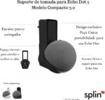 Splin Suporte para Echo Dot 5 ou 4: compacto, sem cabos aparentes, encaixe firme e praticidade na tomada. - Imagem 8