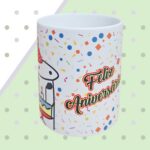 Caneca Mágica Flork Feliz Aniversário 325ml: presente criativo termossensível que revela o meme com bebidas quentes. - Imagem 5