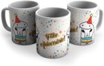 Caneca Mágica Flork Feliz Aniversário 325ml: presente criativo termossensível que revela o meme com bebidas quentes. - Imagem 7