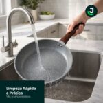 Conjunto de Panelas 5 Peças antiaderente cerâmico, compatível com indução e todos os fogões, com tampas de vidro e alumínio. - Imagem 8