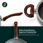 Conjunto de Panelas 5 Peças antiaderente cerâmico, compatível com indução e todos os fogões, com tampas de vidro e alumínio. - Imagem 9