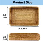 Bandeja de vime com alças, leve e resistente, ideal para servir, organizar e decorar mesa com estilo natural - Imagem 3