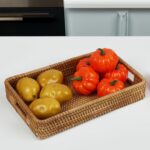 Bandeja de vime com alças, leve e resistente, ideal para servir, organizar e decorar mesa com estilo natural - Imagem 5