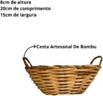 Kit Com 5 Galetos Pãozeira de Bambu com Alça: ideal para servir pães com charme, praticidade e estilo artesanal. - Imagem 3
