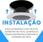 Suporte de Teto Embutido para Alexa Pop: instalação fácil, design discreto branco e áudio uniforme para sua casa inteligente. - Imagem 9