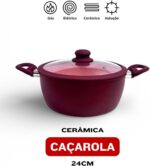 Conjunto Panelas Cerâmica 5 Peças Indução 4,5mm Bordo: antiaderente, mais saúde, aquecimento uniforme e compatível com todos os fogões. - Imagem 3