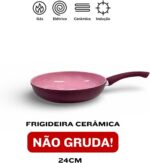 Conjunto Panelas Cerâmica 5 Peças Indução 4,5mm Bordo: antiaderente, mais saúde, aquecimento uniforme e compatível com todos os fogões. - Imagem 4