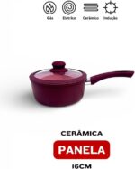 Conjunto Panelas Cerâmica 5 Peças Indução 4,5mm Bordo: antiaderente, mais saúde, aquecimento uniforme e compatível com todos os fogões. - Imagem 6