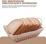Cesto de Pão Quadrada Baffer com Forro: organização, praticidade e charme para o café da manhã e cozinha. - Imagem 7