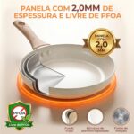 Jogo de Panelas Cerâmica 13 Peças Antiaderente com Fundo Triplo, compatível com indução, gás e elétrico. - Imagem 3