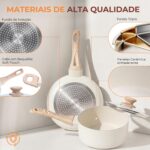 Jogo de Panelas Cerâmica 13 Peças Antiaderente com Fundo Triplo, compatível com indução, gás e elétrico. - Imagem 7