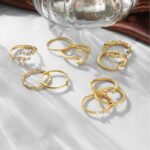 Anéis empilháveis ajustáveis minimalistas e boêmios: elegância diária com motivos celestiais, presente perfeito para ela - Imagem 3