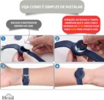 Pulseira de Silicone para Airtag à prova d’água, ajustável, resistente e confortável, ideal para adultos e crianças - preto - Imagem 4