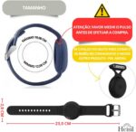 Pulseira de Silicone para Airtag à prova d’água, ajustável, resistente e confortável, ideal para adultos e crianças - preto - Imagem 5
