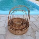 Cesta redonda de bambu artesanal para café da manhã e presentes, elegante, versátil e ideal para montar kits e cestas decorativas. - Imagem 3