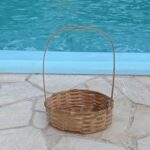 Cesta redonda de bambu artesanal para café da manhã e presentes, elegante, versátil e ideal para montar kits e cestas decorativas. - Imagem 4