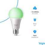 Lâmpada Inteligente Elgin 10W RGB Wi-Fi com Alexa e Google Home: cores, automação e controle por voz para sua casa. - Imagem 3