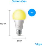 Lâmpada Inteligente Elgin 10W RGB Wi-Fi com Alexa e Google Home: cores, automação e controle por voz para sua casa. - Imagem 7