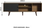 Rack Madesa Dubai para TV até 65 Polegadas: organização, espaço e estilo Rustic/Preto/Rustic para sua sala - Imagem 3