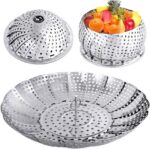 Kit Cesto Cozedor a Vapor Inox + Infusor Reutilizável: mais saúde, praticidade e sabor na cozinha. - Imagem 4