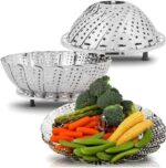 Kit Cesto Cozedor a Vapor Inox + Infusor Reutilizável: mais saúde, praticidade e sabor na cozinha. - Imagem 6